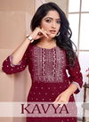 Kavya By Sangeet Rayon Printed Embroidery Kurtis Wholesale Shop In Surat